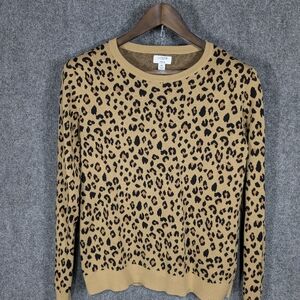 J. Crew Leopard Print Sweater in Black and Brown